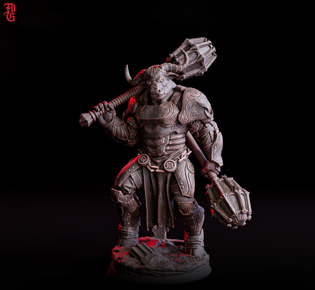 Minotaur Warlord, Fighter, PC / NPC Monster | 28mm, 32mm,54mm,75mm, 100mm Scale Resin Miniature | D&amp;D 5e | Pathfinder | Dungeons n Dragons