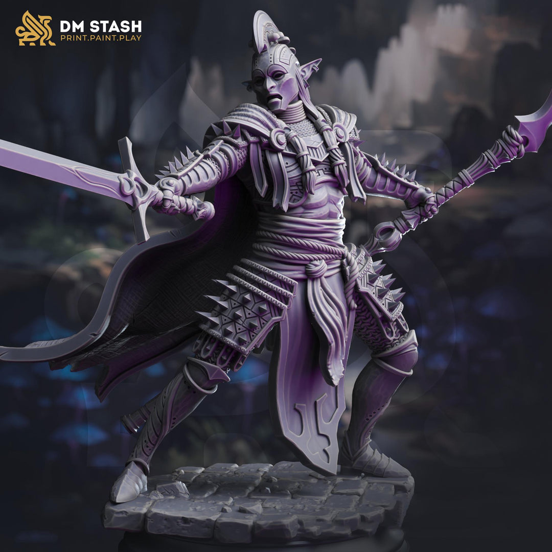 Elf Fighter, Eldritch Knight, Rogue, Dark Elf, Drow PC NPC D&amp;D | 28mm, 32mm,54mm,75mm,100mm Scales | Dungeons and Dragons 5e, Pathfinder
