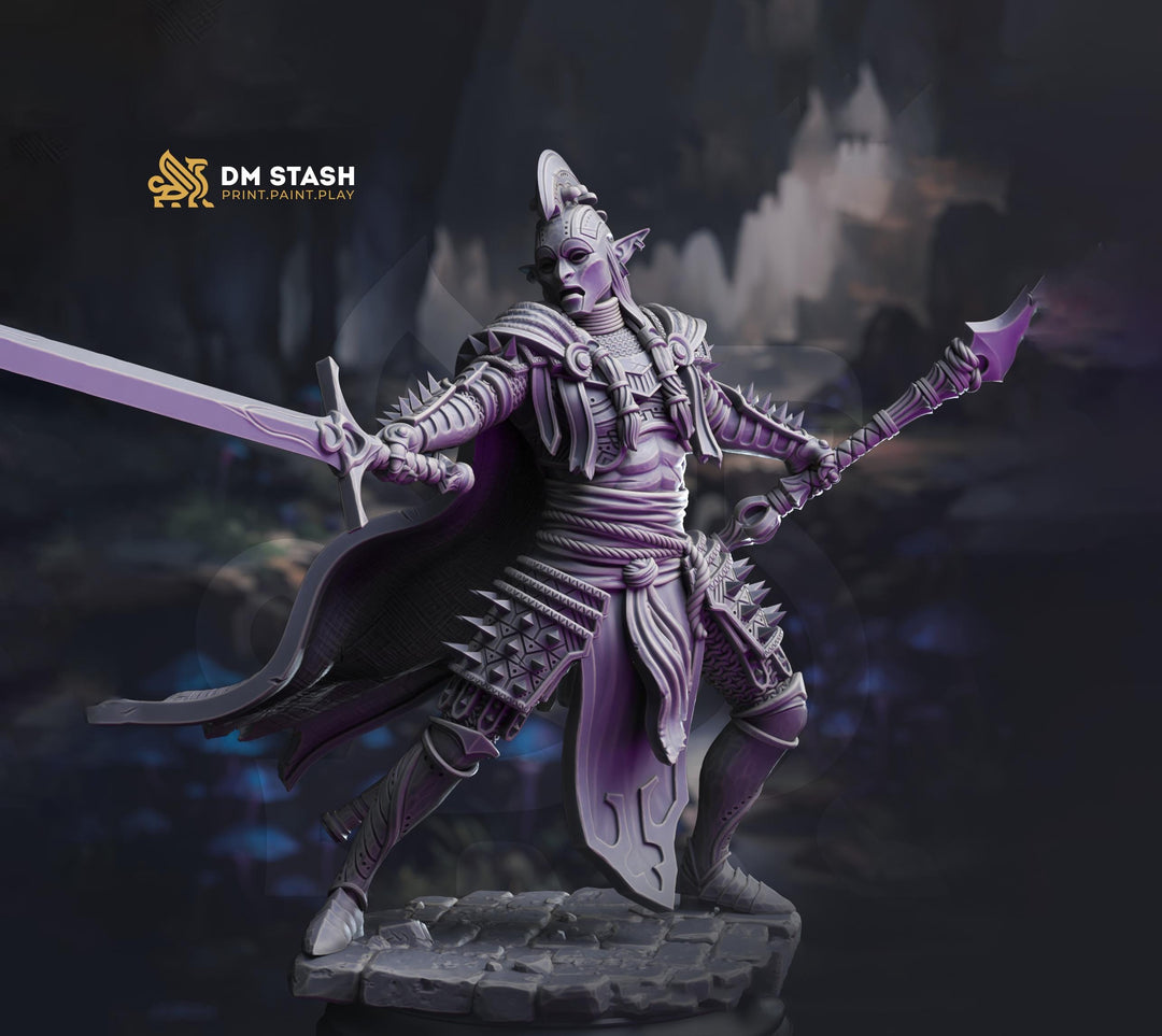 Elf Fighter, Eldritch Knight, Rogue, Dark Elf, Drow PC NPC D&D | 28mm, 32mm,54mm,75mm,100mm Scales | Dungeons and Dragons 5e, Pathfinder