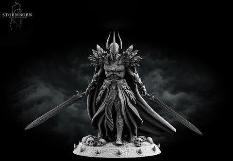 Death Knight, Oathbreaker Paladin Two Swords PC NPC | 28mm,32mm,54mm, 75mm, 100mm Scales| Dungeons & Dragons| Pathfinder |