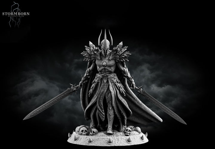 Death Knight, Oathbreaker Paladin Two Swords PC NPC | 28mm,32mm,54mm, 75mm, 100mm Scales| Dungeons &amp; Dragons| Pathfinder |