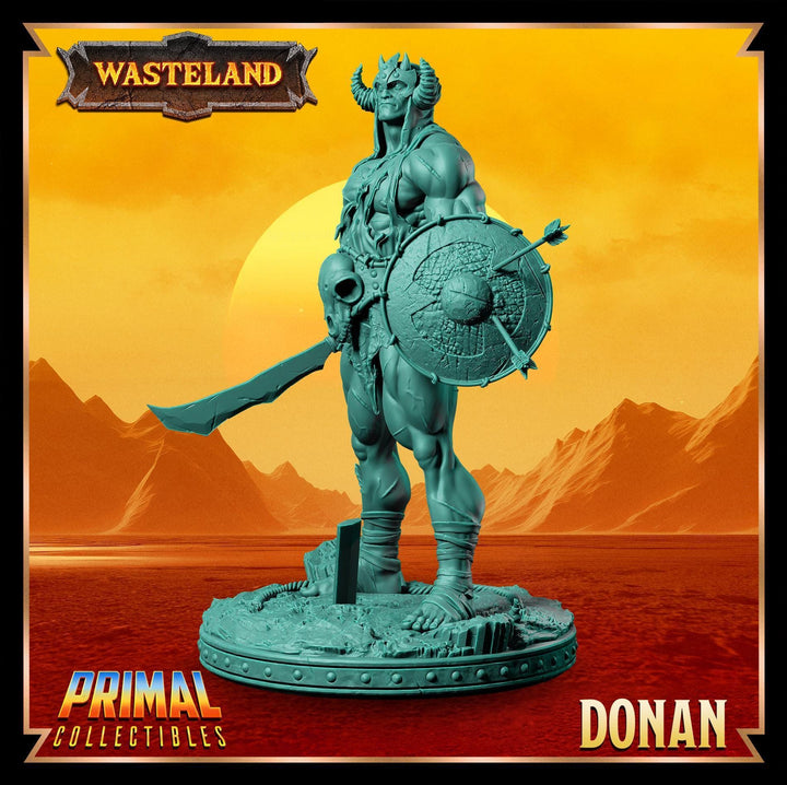 Legendary Barbarian with Sword and Shield | 28mm,32mm,54mm,75mm, 100mm Scale | Resin figurine Statue Miniature | Dungeons &amp; Dragons 5e |