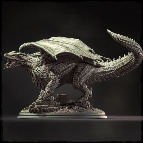 Chromatic Great Wyrm Dragon (4 sizes) D&D Miniature | 215mm Long, 200mm Wing Span | Resin Dragon Statue Figurine | Dungeons and Dragons 5e