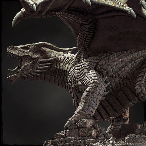 Chromatic Great Wyrm Dragon (4 sizes) D&D Miniature | 215mm Long, 200mm Wing Span | Resin Dragon Statue Figurine | Dungeons and Dragons 5e