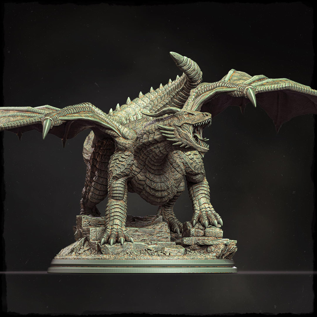 Chromatic Great Wyrm Dragon (4 sizes) D&D Miniature | 215mm Long, 200mm Wing Span | Resin Dragon Statue Figurine | Dungeons and Dragons 5e