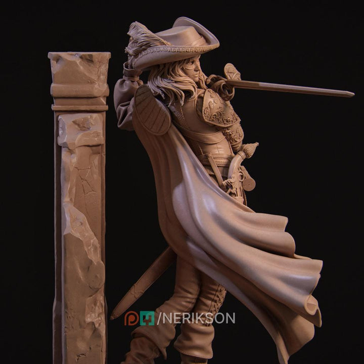 Human Female Rogue, Fighter, Swashbuckler Duelist PC / NPC Unpainted D&amp;D 5e | 28mm,32mm,54mm,75mm,100mm | Pathfinder|