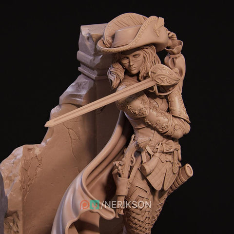 Human Female Rogue, Fighter, Swashbuckler Duelist PC / NPC Unpainted D&D 5e | 28mm,32mm,54mm,75mm,100mm | Pathfinder|