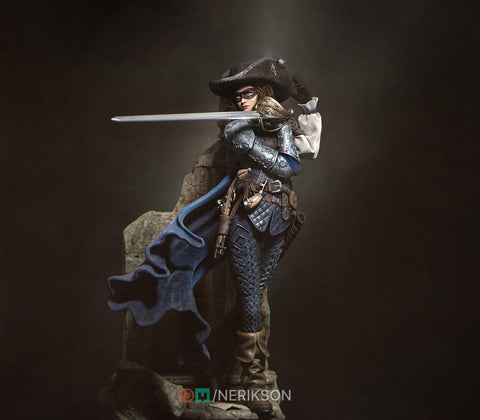 Human Female Rogue, Fighter, Swashbuckler Duelist PC / NPC Unpainted D&D 5e | 28mm,32mm,54mm,75mm,100mm | Pathfinder|