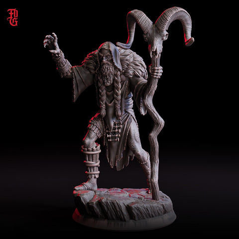 Circle of the Moon Druid, Cleric PC NPC | Resin Miniature 28mm,32mm,54mm,75mm,100mm Scale | Dungeons and Dragons 5e, Pathfinder |