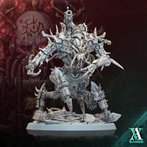 Sci-Fi Chaos Daemon Prince Mech Miniature | 50mm, 65mm, 80mm, 130mm BASE SIZES | Resin Unpainted |