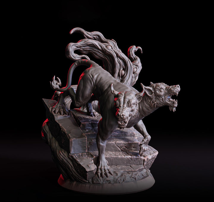 Fiend Hound, Blood Fang, Dire Chaos Wolf Unpainted | 28mm,32mm,54mm,75mm,100mm Scale | Resin Dungeons and Dragons D&amp;D 5e | Pathfinder |