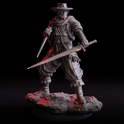 Human Fighter, Ranger, Rogue Thief Assassin | 28mm, 32mm, 54mm, 75mm, 100mm Scale Resin Miniature | Dungeons and Dragons 5e| Pathfinder