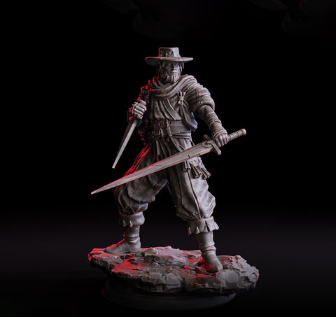 Human Fighter, Ranger, Rogue Thief Assassin | 28mm, 32mm, 54mm, 75mm, 100mm Scale Resin Miniature | Dungeons and Dragons 5e| Pathfinder