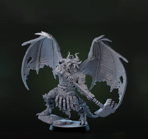 Dragonborn Paladin, Ranger, Fighter, Wings Hammer | 28mm,32mm,54mm, 75mm, 100mm Scale Resin Miniature| Dungeons & Dragons DnD 5e Pathfinder