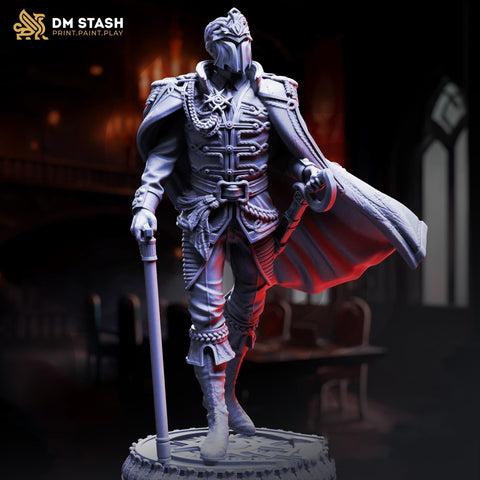 Vampire Noble General Strahd Undead NPC Unpainted Miniature Two versions | 28mm,32mm,54mm,75mm,100mm Scales | Dungeons & Dragons DnD 5e