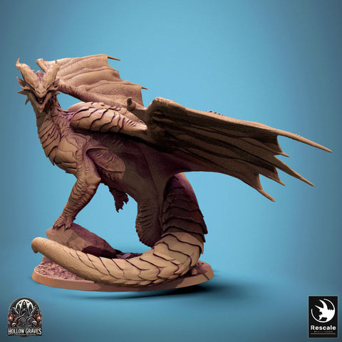 Legendary Dragon (4 sizes) D&D Miniature | 245mm Wing Span, 130mm Height | Resin Figurine | Dungeons and Dragons 5e Pathfinder | Great gift