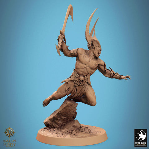 Chaos Fiend Demon, Daemon, Devils, Eldritch Horror, DnD Unpainted Miniature| 28mm proxy size,32mm ,54mm,75mm,100mm Scales Dungeons & Dragons