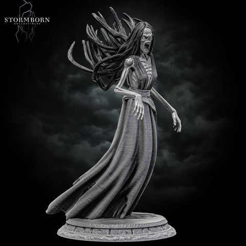 Undead Banshee, Wraith Unpainted | 28mm, 32mm,54mm, 75mm ,100mm Scale Resin Miniature | Dungeons & Dragons 5e | Pathfinder