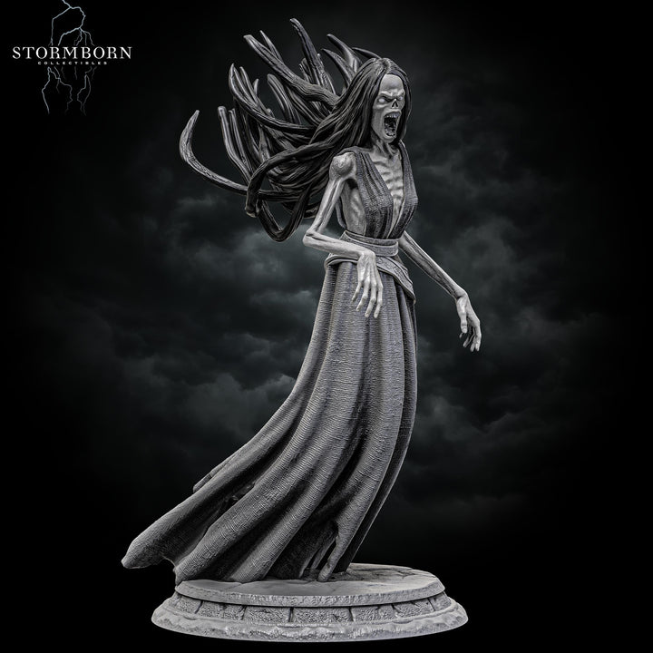 Undead Banshee, Wraith Unpainted | 28mm, 32mm,54mm, 75mm ,100mm Scale Resin Miniature | Dungeons &amp; Dragons 5e | Pathfinder
