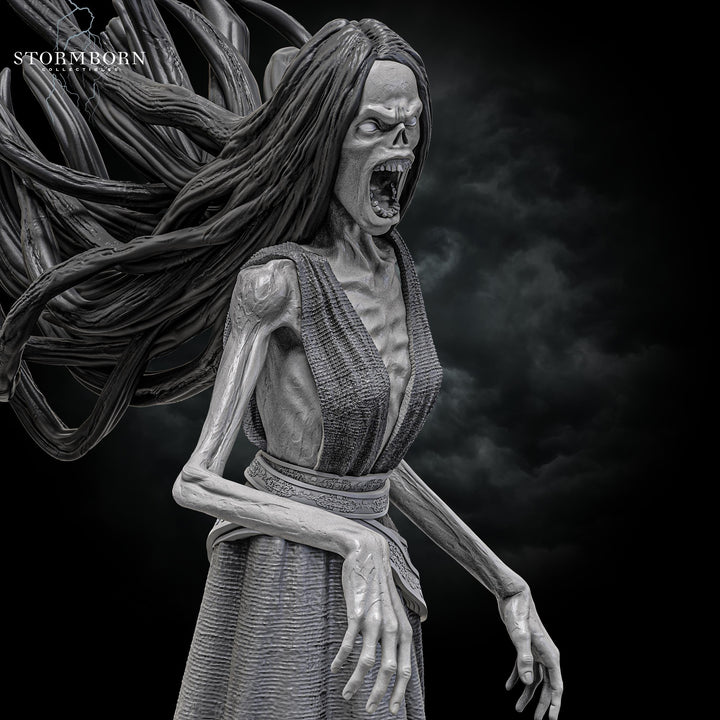 Undead Banshee, Wraith Unpainted | 28mm, 32mm,54mm, 75mm ,100mm Scale Resin Miniature | Dungeons &amp; Dragons 5e | Pathfinder