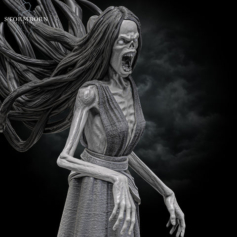 Undead Banshee, Wraith Unpainted | 28mm, 32mm,54mm, 75mm ,100mm Scale Resin Miniature | Dungeons & Dragons 5e | Pathfinder