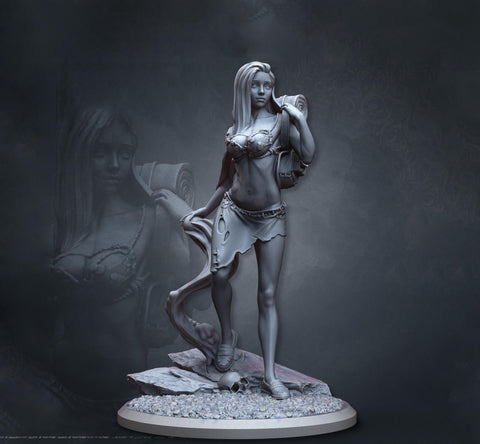Human Female Sorcerer, Druid PC NPC NSFW Topless versions | 5 Sizes/ Scales | Unpainted Miniature