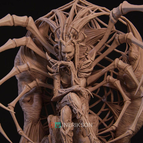 Spider Demon Queen, Lolth Dark Elf/Drow Diety NPC Unpainted DnD 5e |28mm,32mm,54mm,75mm,100mm Scales| Dungeons & Dragons Pathfinder|NERIKSON