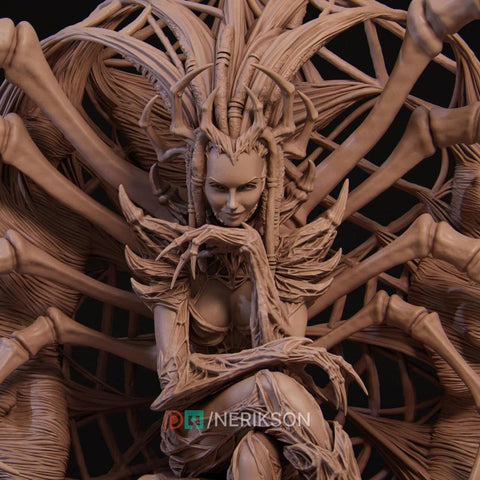 Spider Demon Queen, Lolth Dark Elf/Drow Diety NPC Unpainted DnD 5e |28mm,32mm,54mm,75mm,100mm Scales| Dungeons & Dragons Pathfinder|NERIKSON