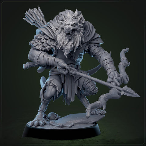 Gnoll Archer Sharpshooter Ranger | Resin Miniature | 5 Sizes/Scales | Pathfinder | D&D 5e |
