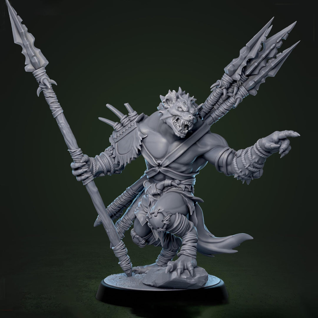 Gnoll Fighter Ranger Javalin Thrower | Resin Miniature | 5 Sizes/Scales | Pathfinder | D&amp;D 5e |