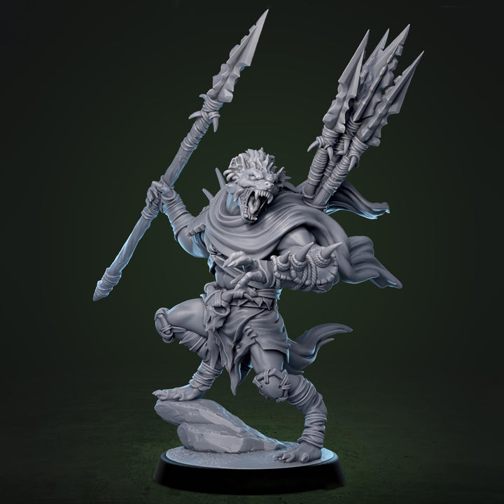 Gnoll Fighter Ranger Javalin Thrower | Resin Miniature | 5 Sizes/Scales | Pathfinder | D&amp;D 5e |