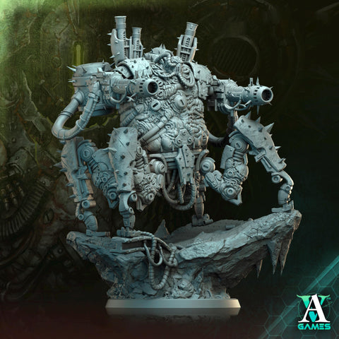 Sci-Fi Heavy Machine with Rotting Flesh,Death Demon Mini | 32mm, 40mm, 50mm, 60mm 80mm BASE SIZES | Resin Unpainted | Sci-fi