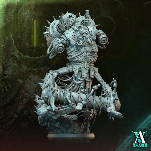 Sci-Fi Heavy Machine with Rotting Flesh,Death Demon Mini | 32mm, 40mm, 50mm, 60mm 80mm BASE SIZES | Resin Unpainted | Sci-fi