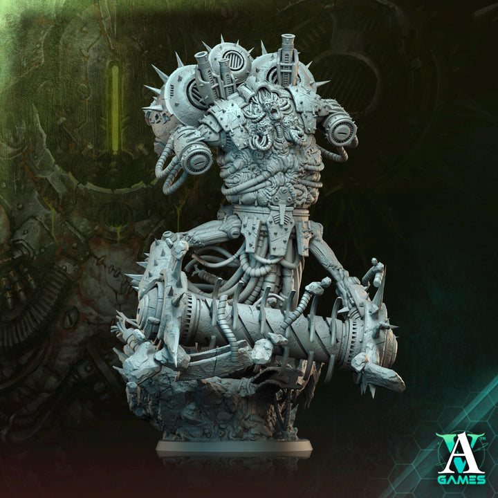 Sci-Fi Heavy Machine with Rotting Flesh,Death Demon Mini | 32mm, 40mm, 50mm, 60mm 80mm BASE SIZES | Resin Unpainted | Sci-fi
