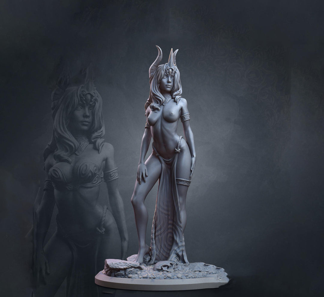 Human Female Sorcerer, Druid PC NPC NSFW Topless versions | 5 Sizes/ Scales | Unpainted Miniature