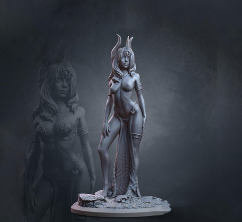 Human Female Sorcerer, Druid PC NPC NSFW Topless versions | 5 Sizes/ Scales | Unpainted Miniature