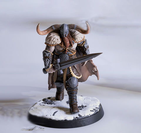 Barbarian Human / Goliath, Ranger,Fighter, with Sword, DnD Unpainted Miniature| 5 Sizes /Scales