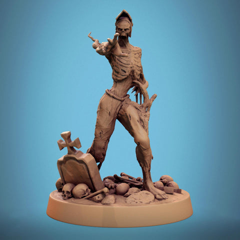 Zombie Warrior | Undead Unpainted miniature DnD | 5 Sizes /Scales| Pathfinder |