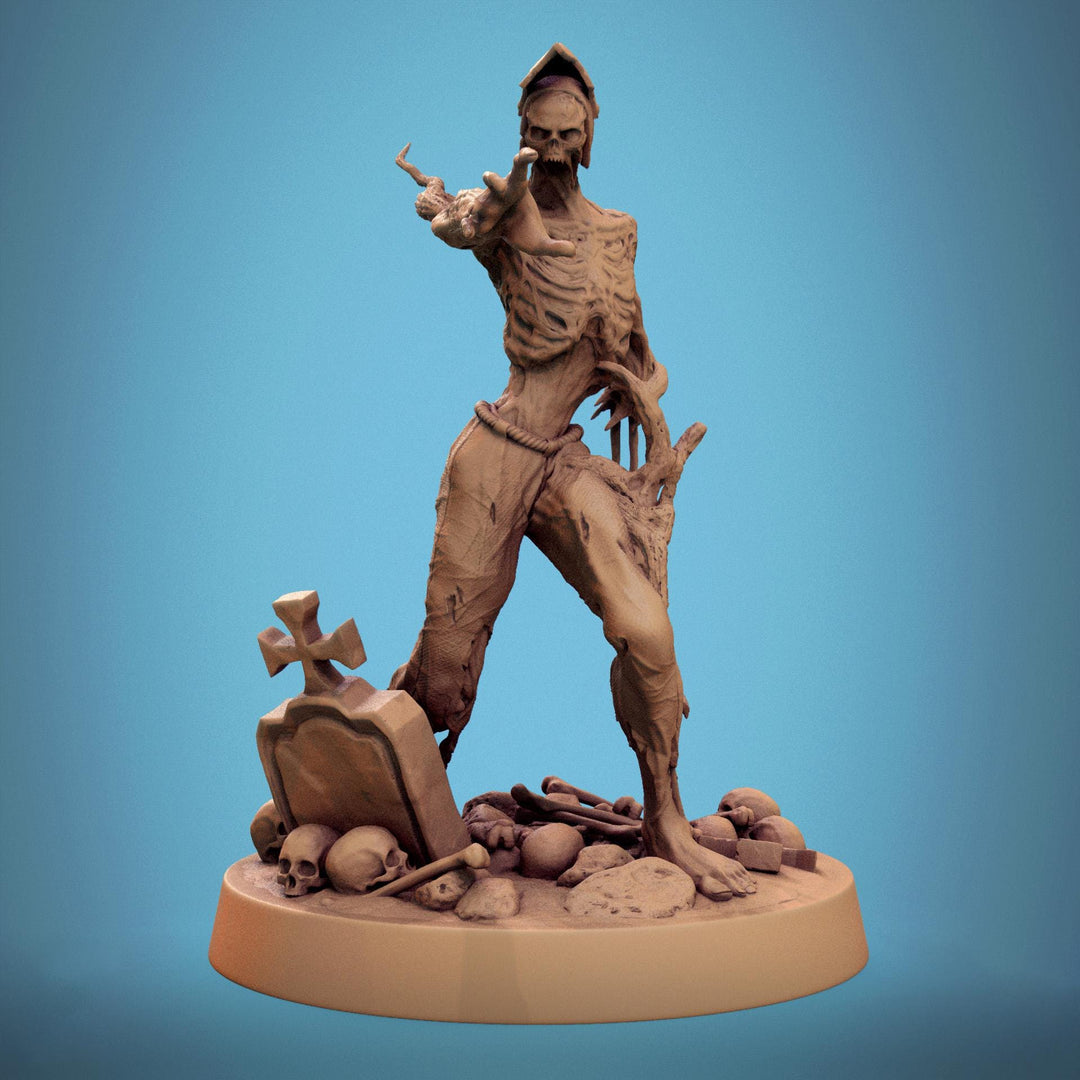 Zombie Warrior | Undead Unpainted miniature DnD | 5 Sizes /Scales| Pathfinder |