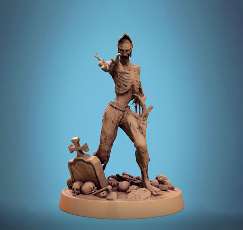 Zombie Warrior | Undead Unpainted miniature DnD | 5 Sizes /Scales| Pathfinder |