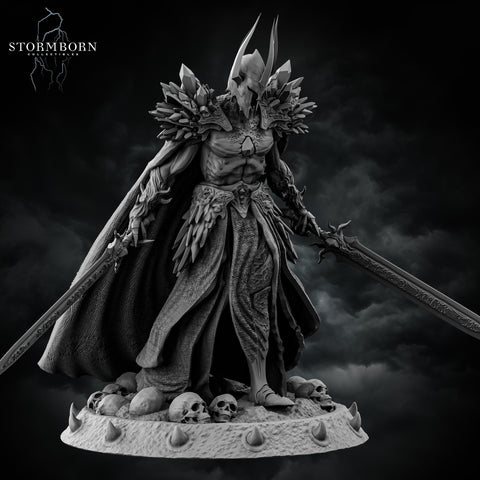 Death Knight, Oathbreaker Paladin Two Swords PC NPC | 28mm,32mm,54mm, 75mm, 100mm Scales| Dungeons & Dragons| Pathfinder |