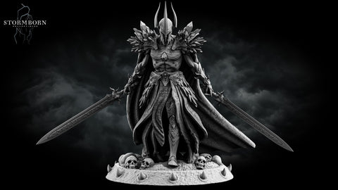 Death Knight, Oathbreaker Paladin Two Swords PC NPC | 28mm,32mm,54mm, 75mm, 100mm Scales| Dungeons & Dragons| Pathfinder |