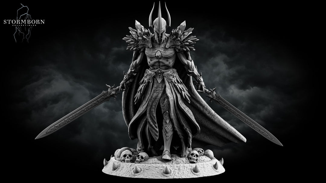 Death Knight, Oathbreaker Paladin Two Swords PC NPC | 28mm,32mm,54mm, 75mm, 100mm Scales| Dungeons &amp; Dragons| Pathfinder |
