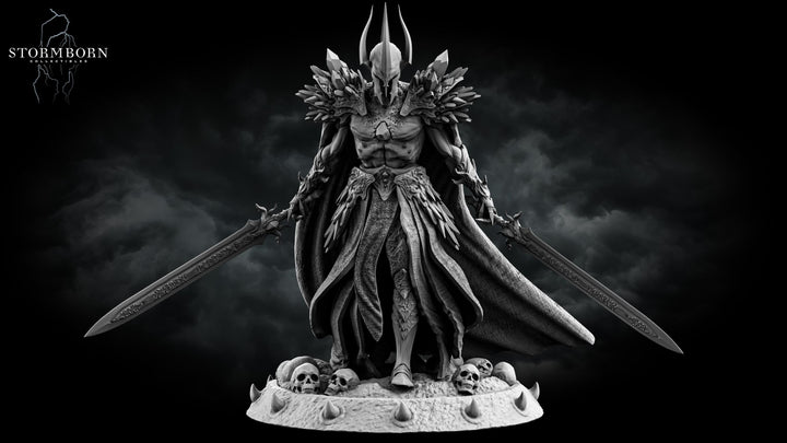 Death Knight, Oathbreaker Paladin Two Swords PC NPC | 28mm,32mm,54mm, 75mm, 100mm Scales| Dungeons &amp; Dragons| Pathfinder |