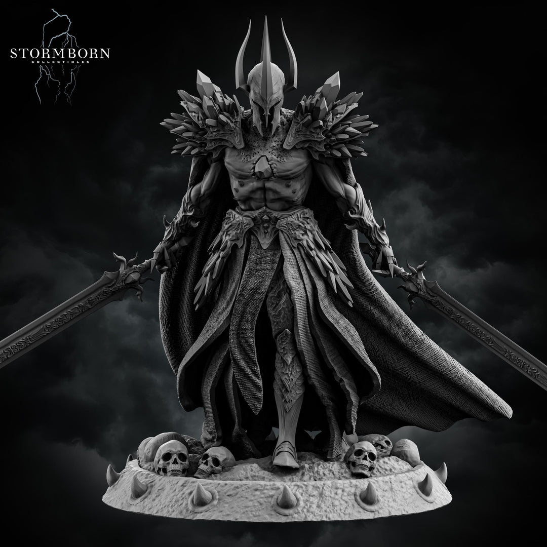 Death Knight, Oathbreaker Paladin Two Swords PC NPC | 28mm,32mm,54mm, 75mm, 100mm Scales| Dungeons &amp; Dragons| Pathfinder |