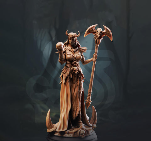 Human Female Sorcerer, Warlock Wizard | Unpainted Miniature | 5 Sizes /Scales | Pathfinder Figure | DnD