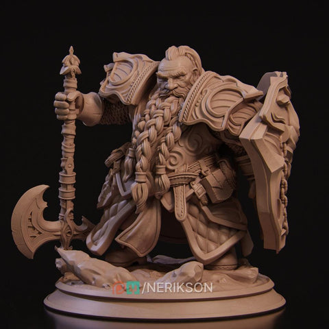 Dwarf Fighter, Paladin, Battle Master PC /NPC UNPAINTED D&D| 5 Sizes/Scales