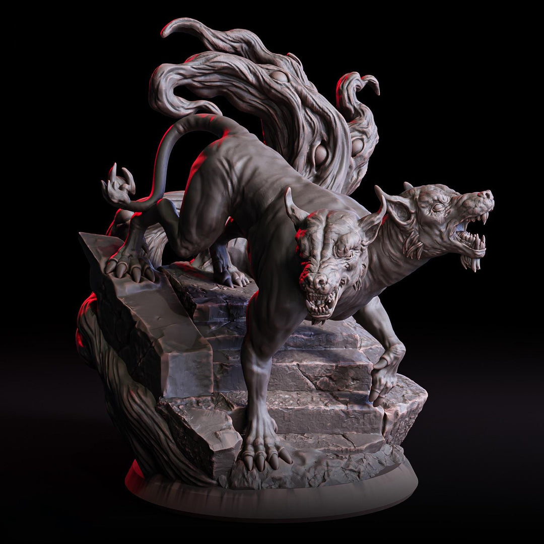 Fiend Hound, Blood Fang, Dire Chaos Wolf Unpainted | 28mm,32mm,54mm,75mm,100mm Scale | Resin Dungeons and Dragons D&amp;D 5e | Pathfinder |