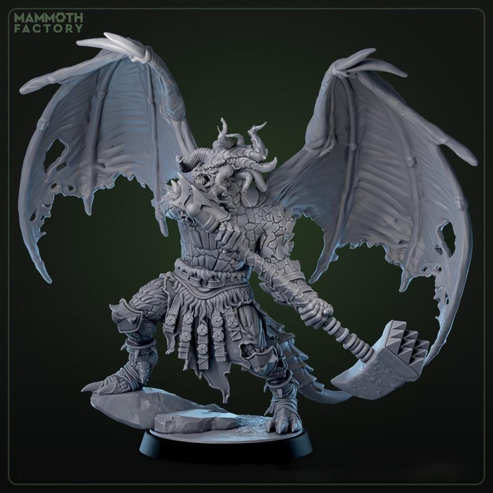 Dragonborn Paladin, Ranger, Fighter, Wings Hammer | 28mm,32mm,54mm, 75mm, 100mm Scale Resin Miniature| Dungeons &amp; Dragons DnD 5e Pathfinder