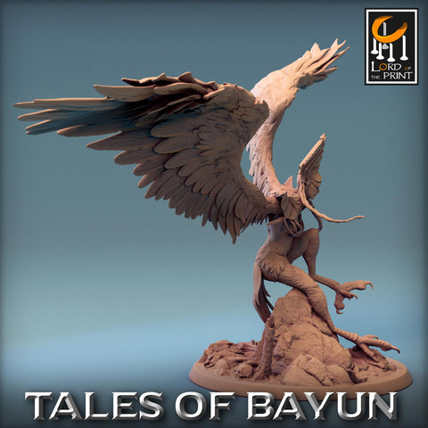 Harpy Winged Monstrosity | 28mm,32mm,54mm,75mm,100mm Scale Resin Mini | Dungeons and Dragons D&D 5e Pathfinder | Lord of the Print